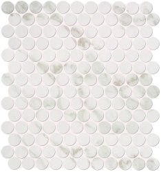 fap ceramiche roma, calacatta round mosaico 29,5 x 32,5 cm matt