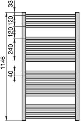 Zehnder Klaro radiátor 120 x 45 cm, meleg vizes