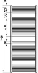 Zehnder Klaro radiátor 150 x 45 cm, meleg vizes