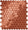 fap ceramiche glim, rosso cuore round mosaico 29 x 32,5 cm RT brillante