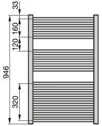 Zehnder Klaro radiátor 120 x 40 cm, elektromos