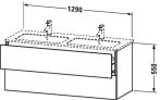   Duravit L-Cube, mosdó szekrény 129 cm széles LC 6258 lakkozott