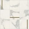 Caesar anima futura, majestic white composizione N brass 30 x 30 cm lucidato