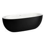   Laufen Il Bagno Alessi One kád 185 x 80 cm H2209720650001 matt fehér belül/matt fekete kívül