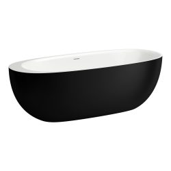 Laufen Il Bagno Alessi One kád 185 x 80 cm H2209720650001 matt fehér belül/matt fekete kívül