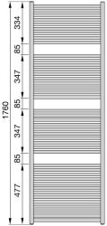 Zehnder Toga radiátor 180 x 75 cm, meleg vizes, festett