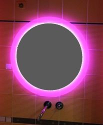 világító tükör 95 cm átmérővel, színes színváltós LED világítással