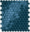 fap ceramiche glim, blu navy round mosaico 29 x 32,5 cm RT brillante