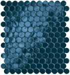   fap ceramiche glim, blu navy round mosaico 29 x 32,5 cm RT brillante