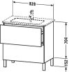 Duravit L-Cube, mosdó szekrény  82 cm széles LC 6626 furnérozott