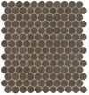 fap ceramiche nobu, cocoa gres round mosaico 29 x 32,5 cm RT matt