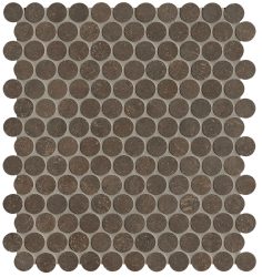 fap ceramiche nobu, cocoa gres round mosaico 29 x 32,5 cm RT matt