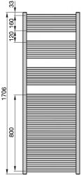 Zehnder Klaro radiátor 180 x 50 cm, elektromos