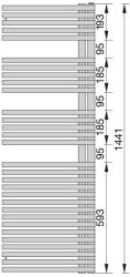 Zehnder Forma Asym radiátor 150 x 60 cm, elektromos stainless-steel look