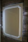 világító tükör 60 x 80 cm LED világítással dupla fénycsíkkal, kapcsolóval