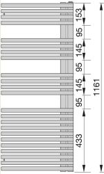 Zehnder Forma Asym radiátor 120 x 60 cm, elektromos stainless-steel look