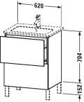   Duravit L-Cube, mosdó szekrény 62 cm széles LC 6625 furnérozott