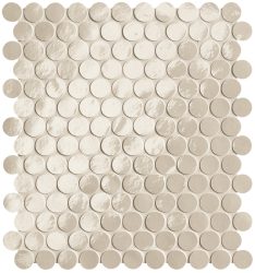 fap ceramiche glim, avorio round mosaico 29 x 32,5 cm RT brillante