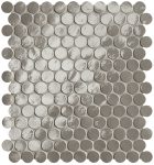   fap ceramiche glim, grigio fumo round mosaico 29 x 32,5 cm RT brillante