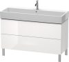 Duravit L-Cube, mosdó szekrény 118,4 cm széles LC 6779 lakkozott, Vero Air