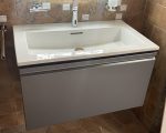   Laufen, Kartell by Laufen mosdó  80 cm széles 860335 matt grafit szekrénnyel együtt