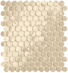fap ceramiche glim, beige round mosaico 29 x 32,5 cm RT brillante