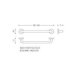 Laufen Niara kapaszkodó 300x68 H3890601650001, halvány matt arany