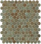 fap ceramiche sheer, deco rust round mosaico 29,5 x 32,5 cm