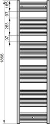 Zehnder Virando radiátor 180 x 45 cm, meleg vizes