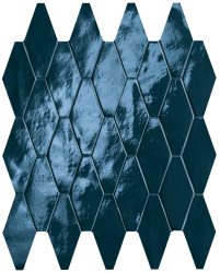 fap ceramiche glim, blu navy rombi mosaico 31 x 35,5 cm RT brillante