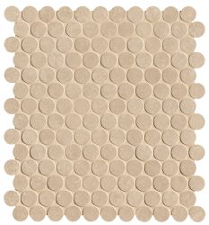 fap ceramiche nobu, beige gres round mosaico 29 x 32,5 cm RT matt