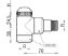 Herz radiátor szelep "De Luxe TS-90", ultramarinkék (RAL 5002)